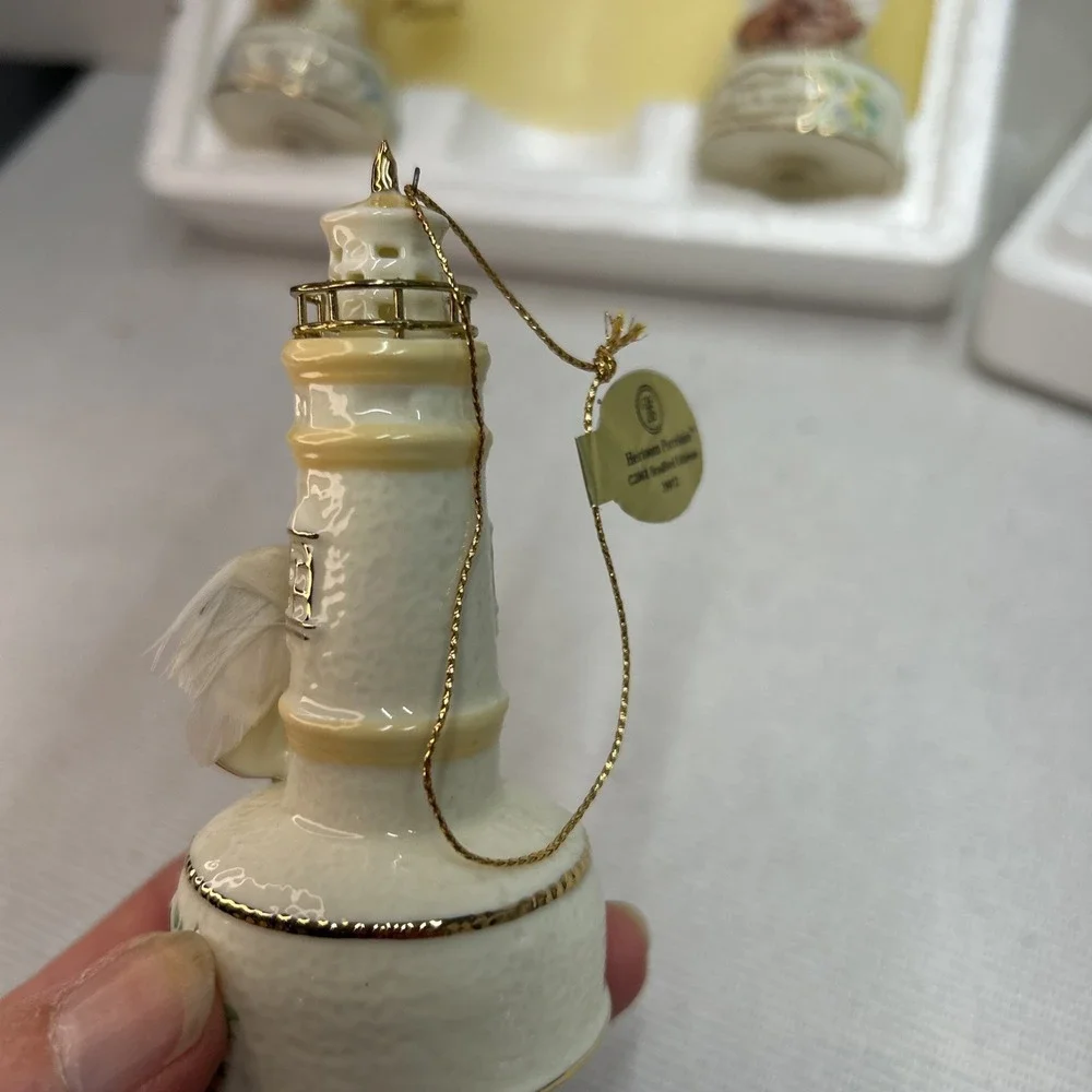 Lighthouse Ornament Set Guiding Light Porcelain Bradford Edition 2nd Issue 2001